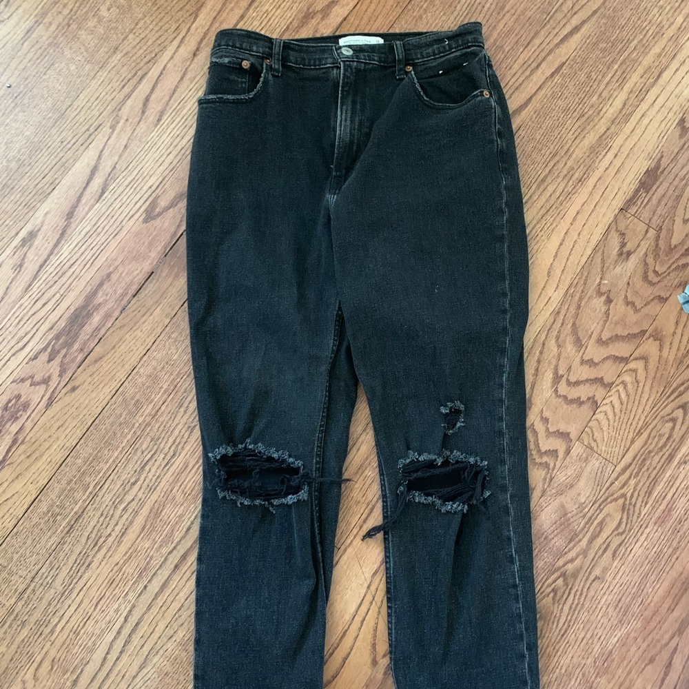 Abercrombie & Fitch Black Straight Leg Jeans